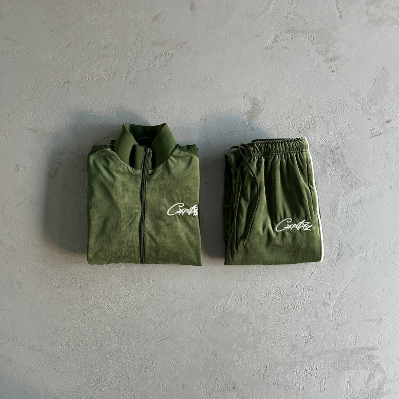 Conjunto Corteiz VVS Velour Jacket Green