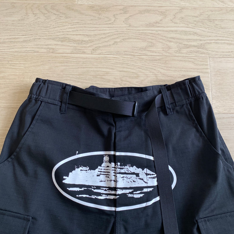 Short Corteiz Cargo Black/White