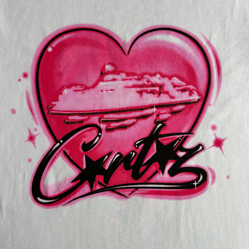 Camiseta Corteiz Alcatraz Pink Heart Tee