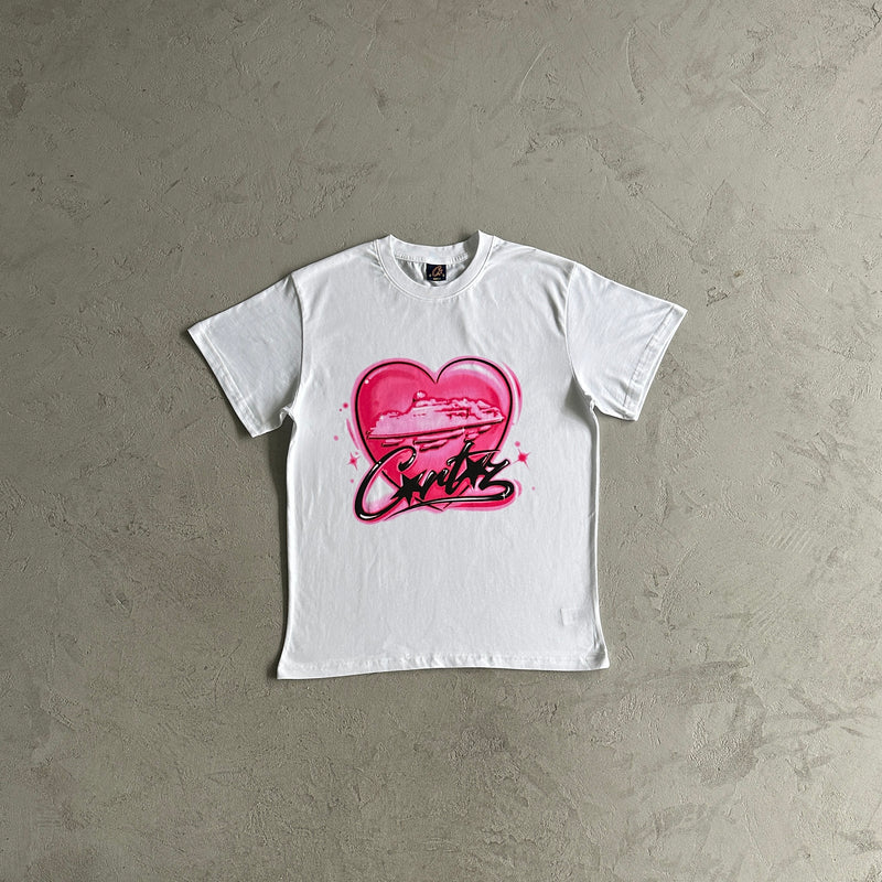 Camiseta Corteiz Alcatraz Pink Heart Tee