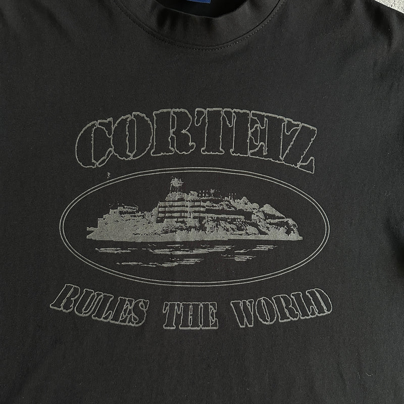 Camiseta Corteiz Alcatraz Tee Triple Black