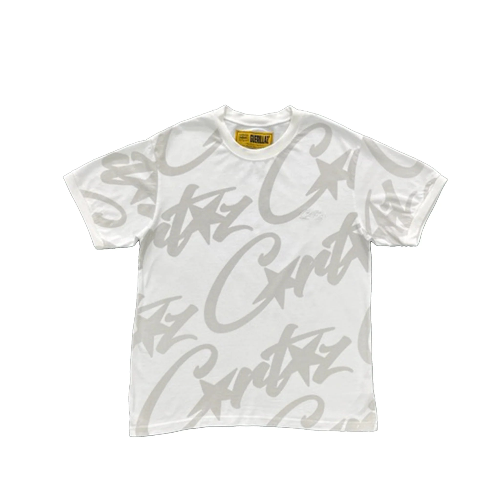 Camiseta Corteiz Full Print Branco/Cinza