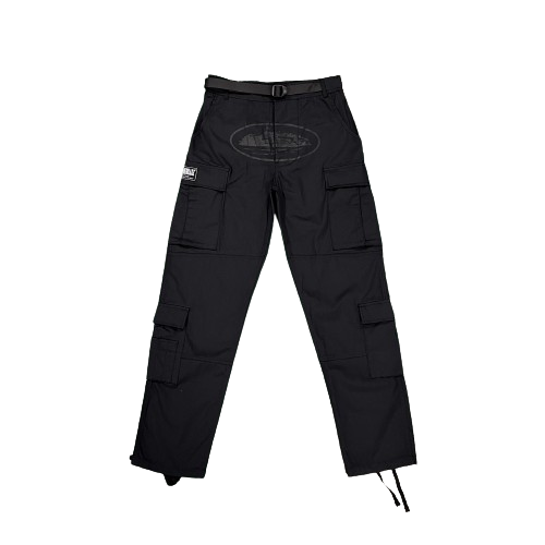 Calça Corteiz Guerillaz Cargo Triple Black Logo