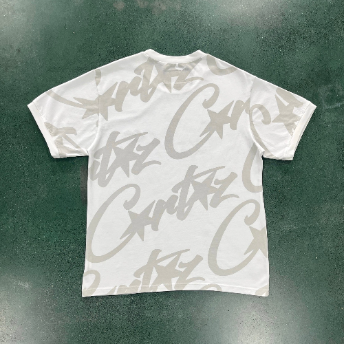 Camiseta Corteiz Full Print Branco/Cinza