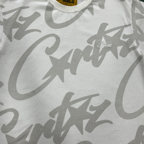 Camiseta Corteiz Full Print Branco/Cinza